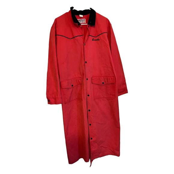 Vintage American West Red Coveralls Jumpsuit Workwear ~ Size Small- Snap Legs - Picture 2 of 5